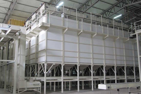 Storage plants for short-cut pasta, couscous and granular products
